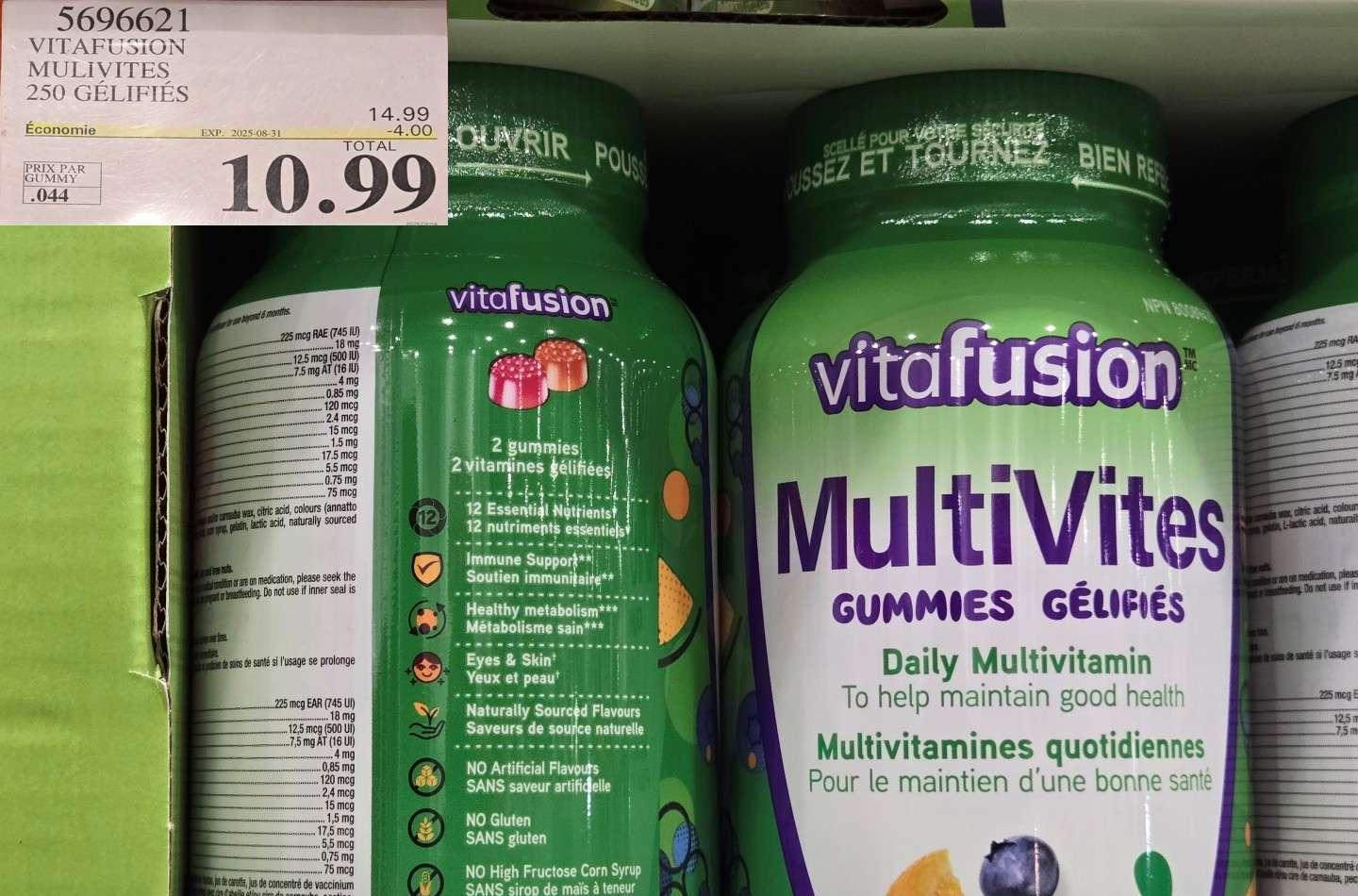 VITAFUSION MULTIVITAMINES ADULTES 250 GELIFIES at Costco