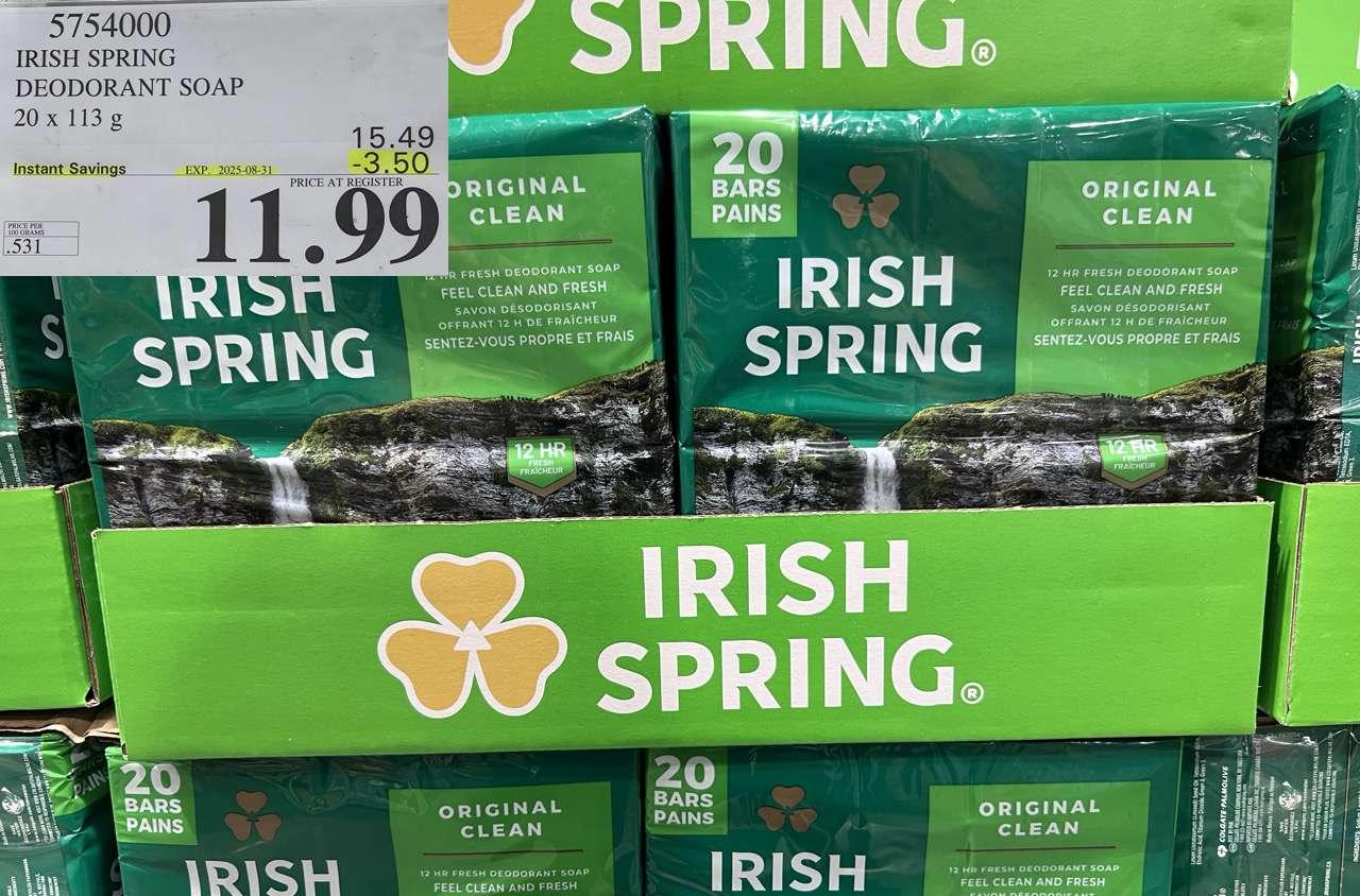 IRISH SPRING DEODORANT SOAP 20 x 113 g at Costco