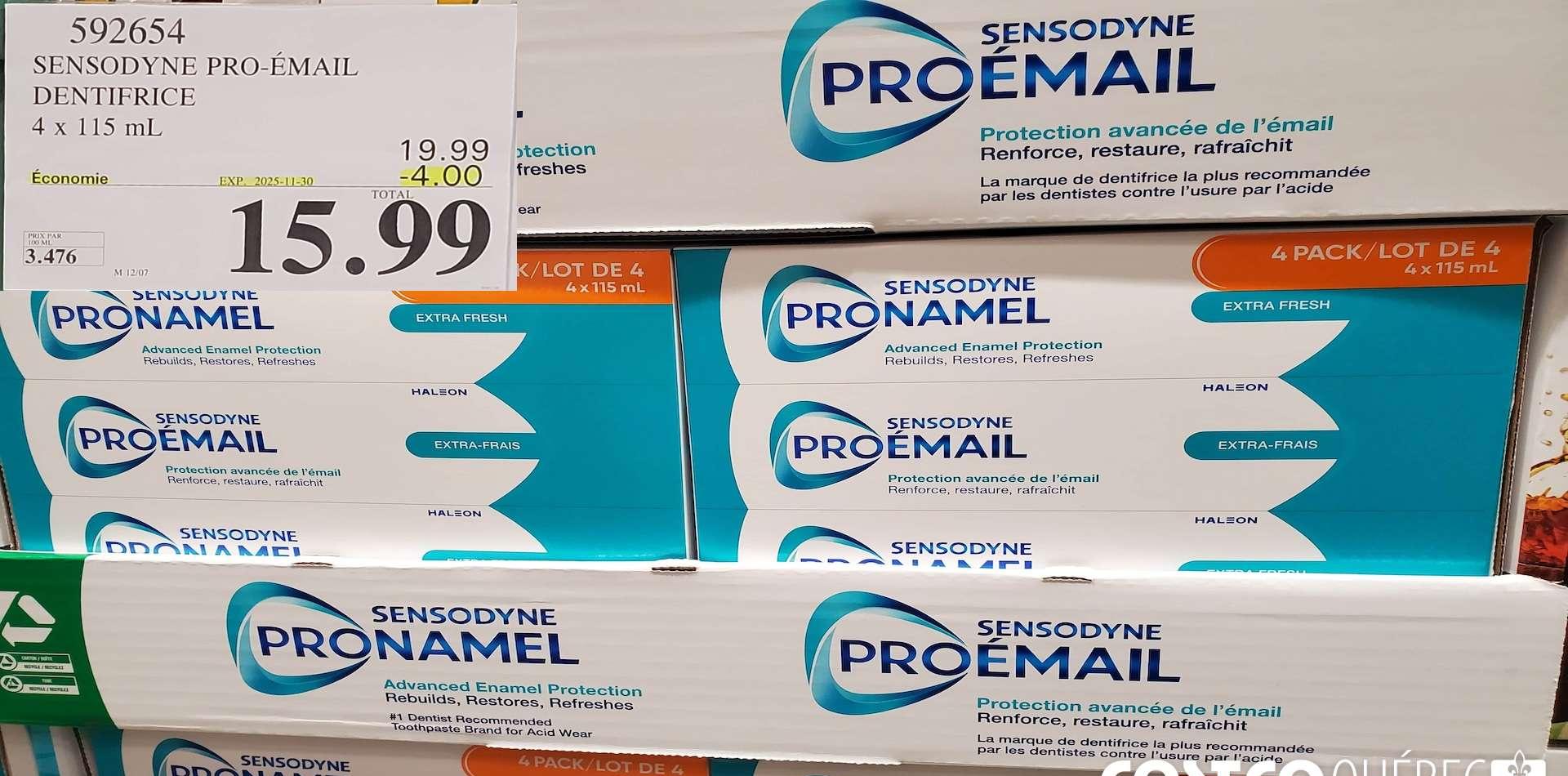 SENSODYNE PRO-EMAIL DENTIERICE 4x 115 mL at Costco
