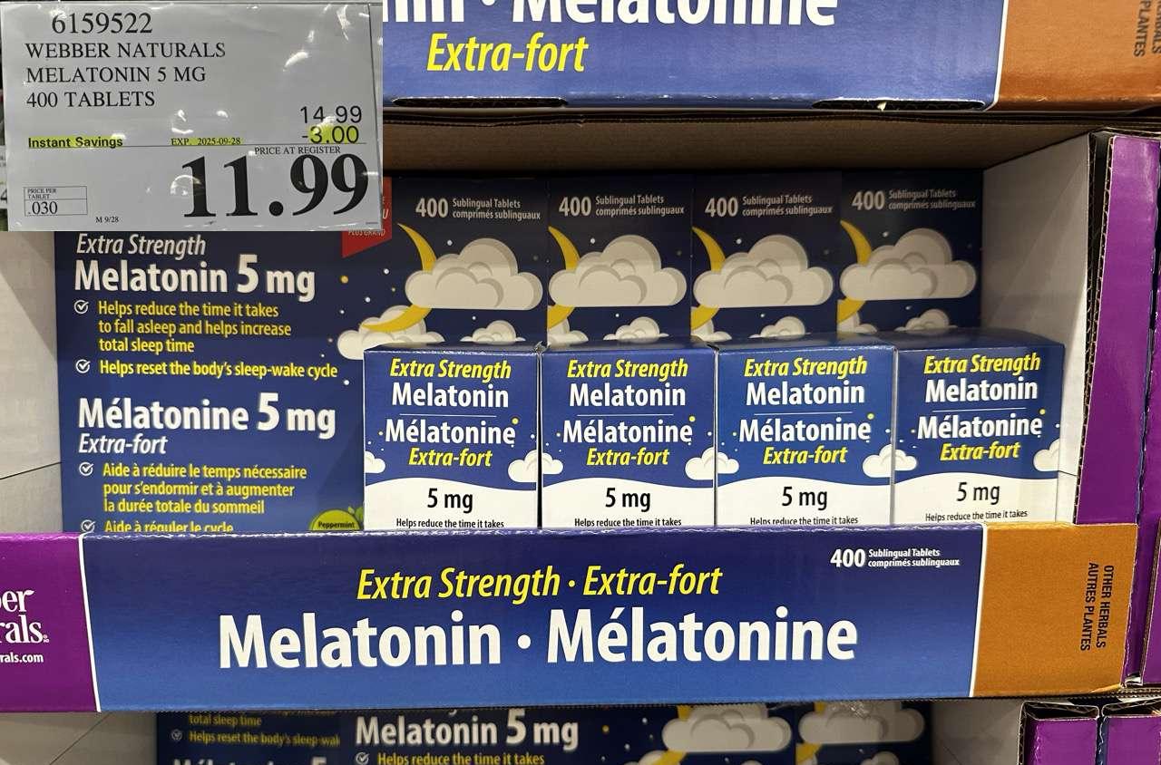 WEBBER NATURALS MELATONIN 5 MG 400 TABLETS at Costco