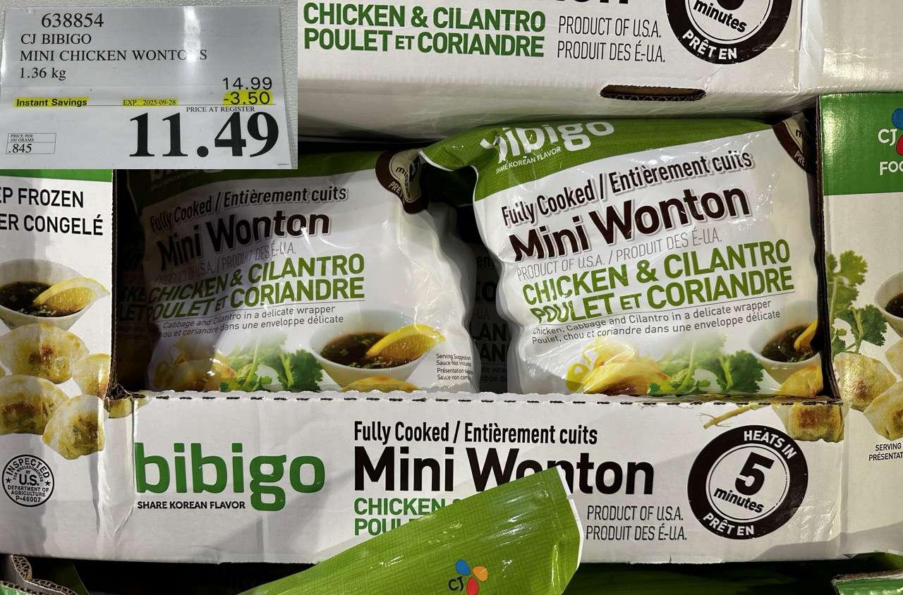 CJ BIBIGO MINI CHICKEN WONTONS 1.36 KG at Costco