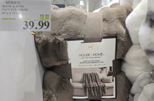HOUSE & HOME FAUX FUR THROW 60 in X 70 in - Costco Canada deal - Save $10.00 - Household Essentials