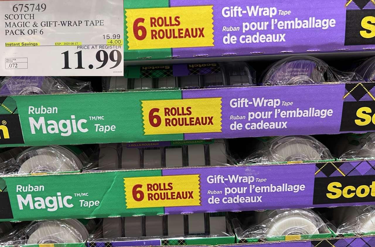 3M SCOTCH MAGIC TAPE/GIFT WRAP TAPE 6PK at Costco