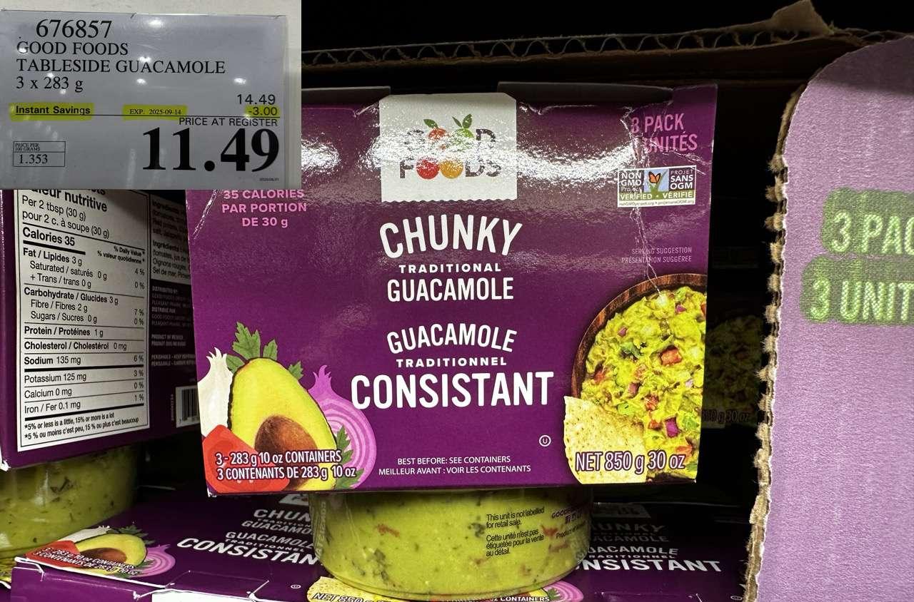 GOOD FOODS TABLESIDE GUACAMOLE 3 x 283 g - Costco Canada deal - Save $3.00 - Food & Beverage