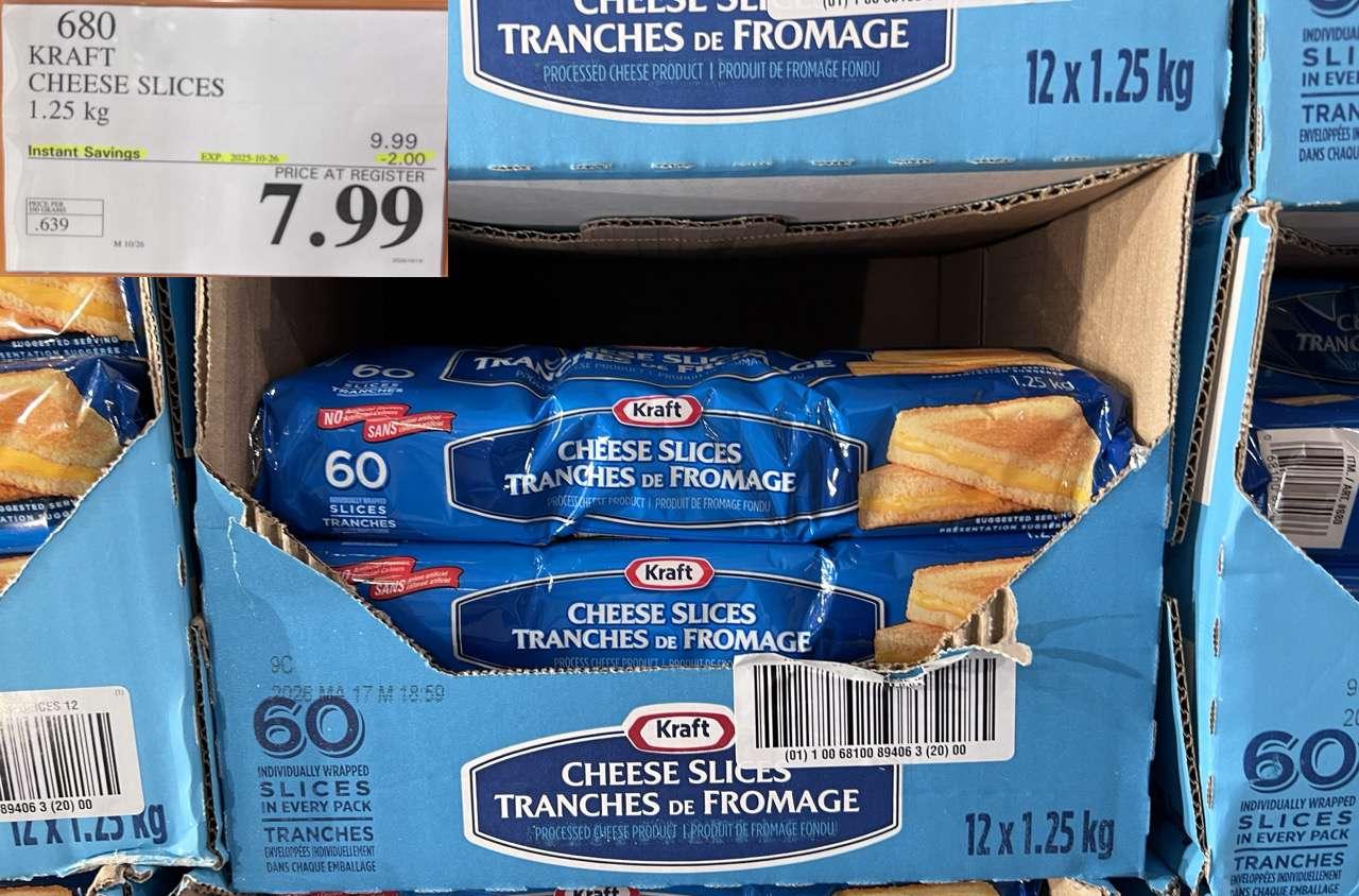 KRAFT CHEESE SLICES 1.25 kg - Costco Canada deal - Save $2.00 - Food & Beverage