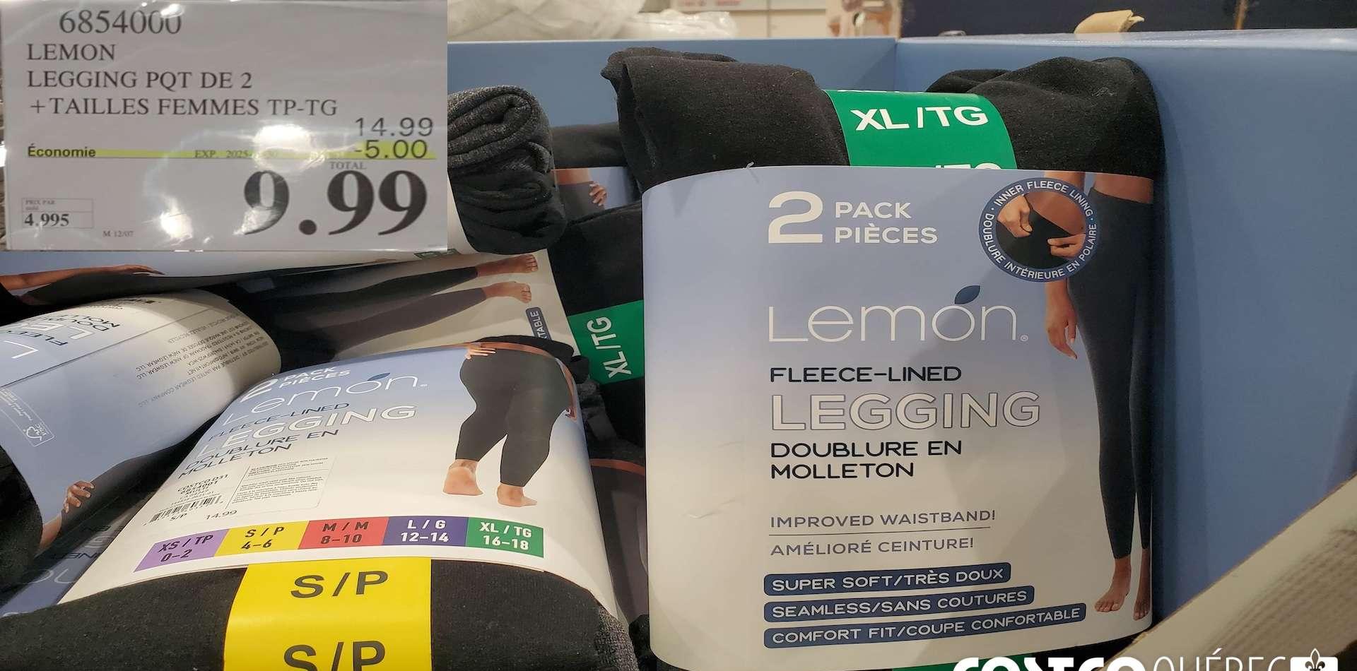 LEMON LEGGING PQT DE 2 + TAILLES FEMMES TP-TG at Costco