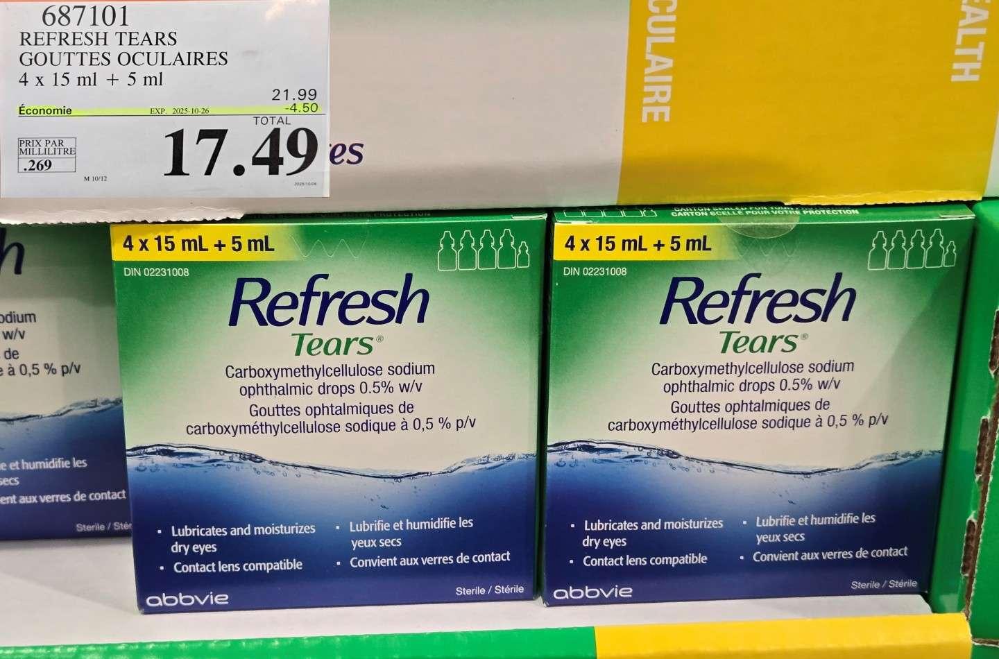REFRESH TEARS    GOUTTES OCULAIRES at Costco