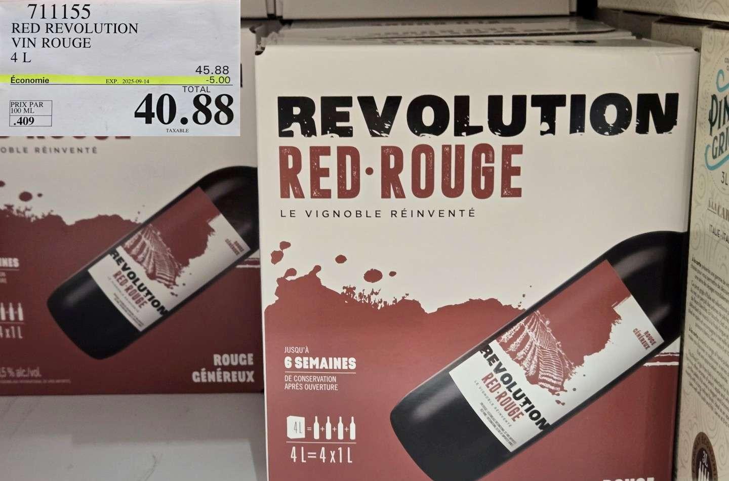 REVOLUTION RED VIN ROUGE 4L at Costco