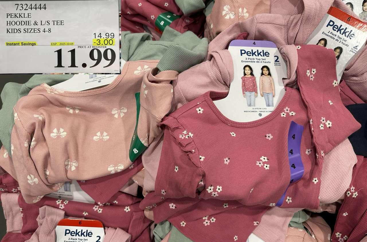 PEKKLE HOODIE & L/S TEE KIDS SIZES 4-8 at Costco