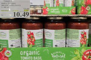 SIMPLY NATURAL ORGANIC PASTA SAUCE 3 X 880 ML at Costco