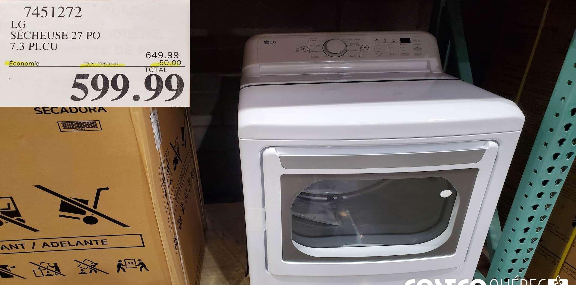 LG SECHEUSE 27 PO 7.3 PI.CU at Costco