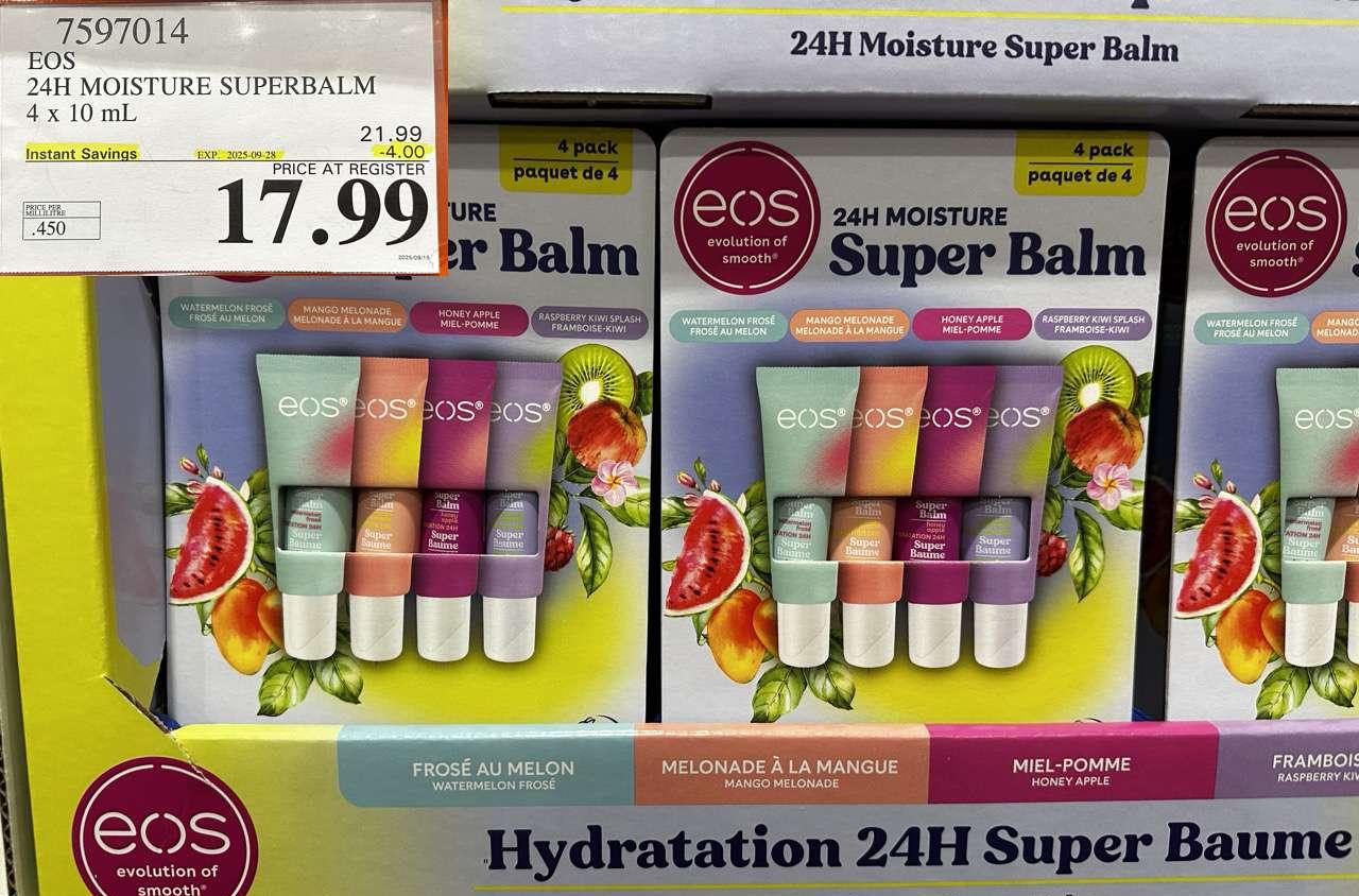 EOS 24H MOISTURE SUPERBALM 4 X 10ML at Costco