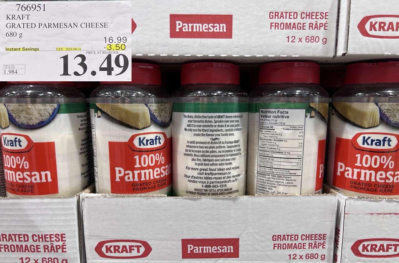 KRAFT GRATED PARMESAN CHEESE 680 g at Costco