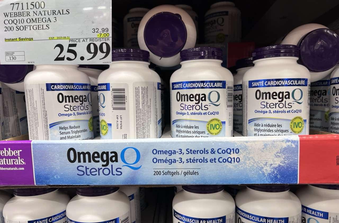 WEBBER NATURALS COQ10 OMEGA 3 200 SOFTGELS at Costco