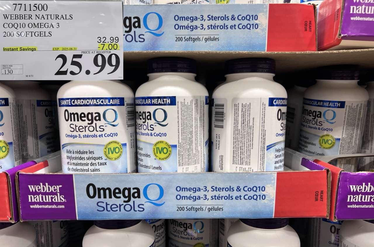 WEBBER NATURALS COQ10 OMEGA 3 200 SOFTGELS at Costco