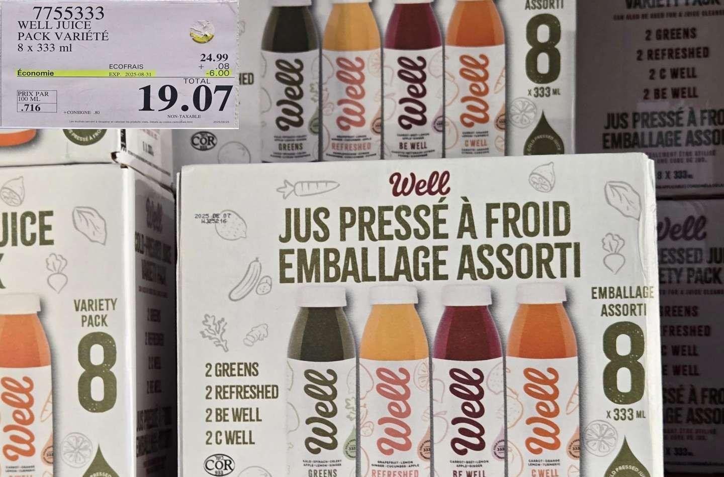 WELL JUICE PACK VARIETE  8 x 333 ml at Costco