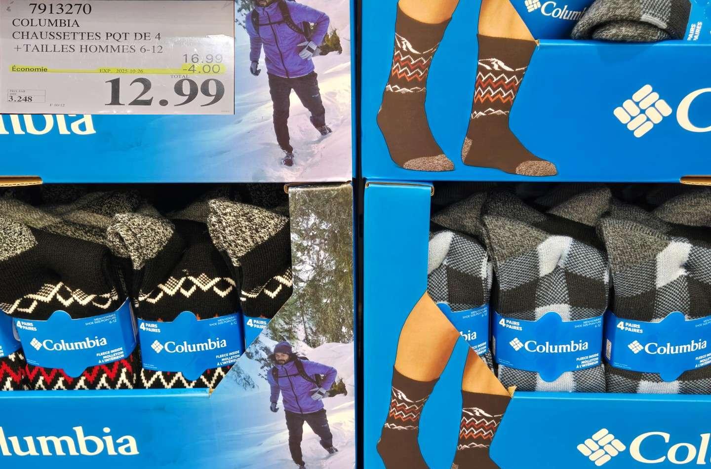 COLUMBIA CHAUSSETTES POT DE 4 + TAILLES HOMMES 6-12 at Costco
