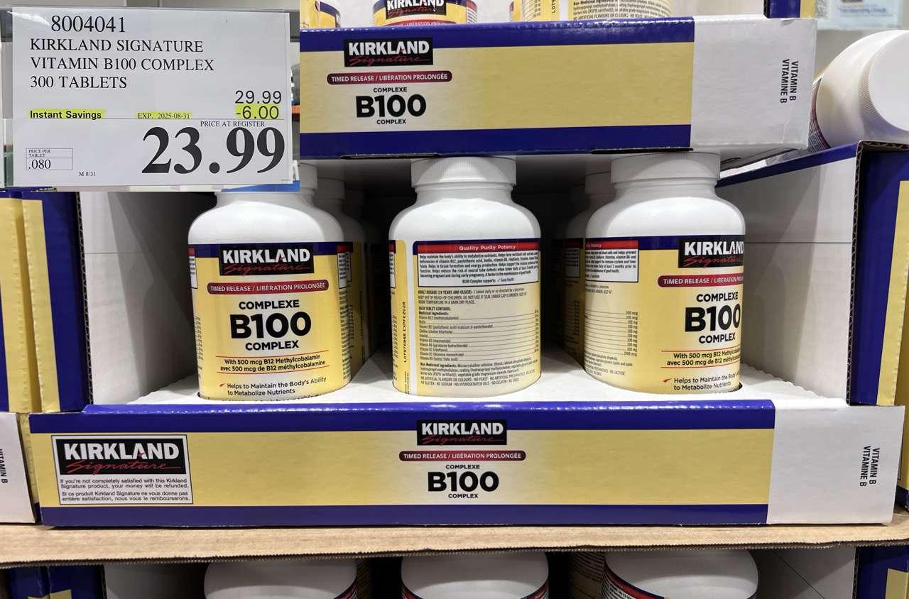 KIRKLAND SIGNATURE VITAMIN B100 COMPLEX 300 TABLETS at Costco