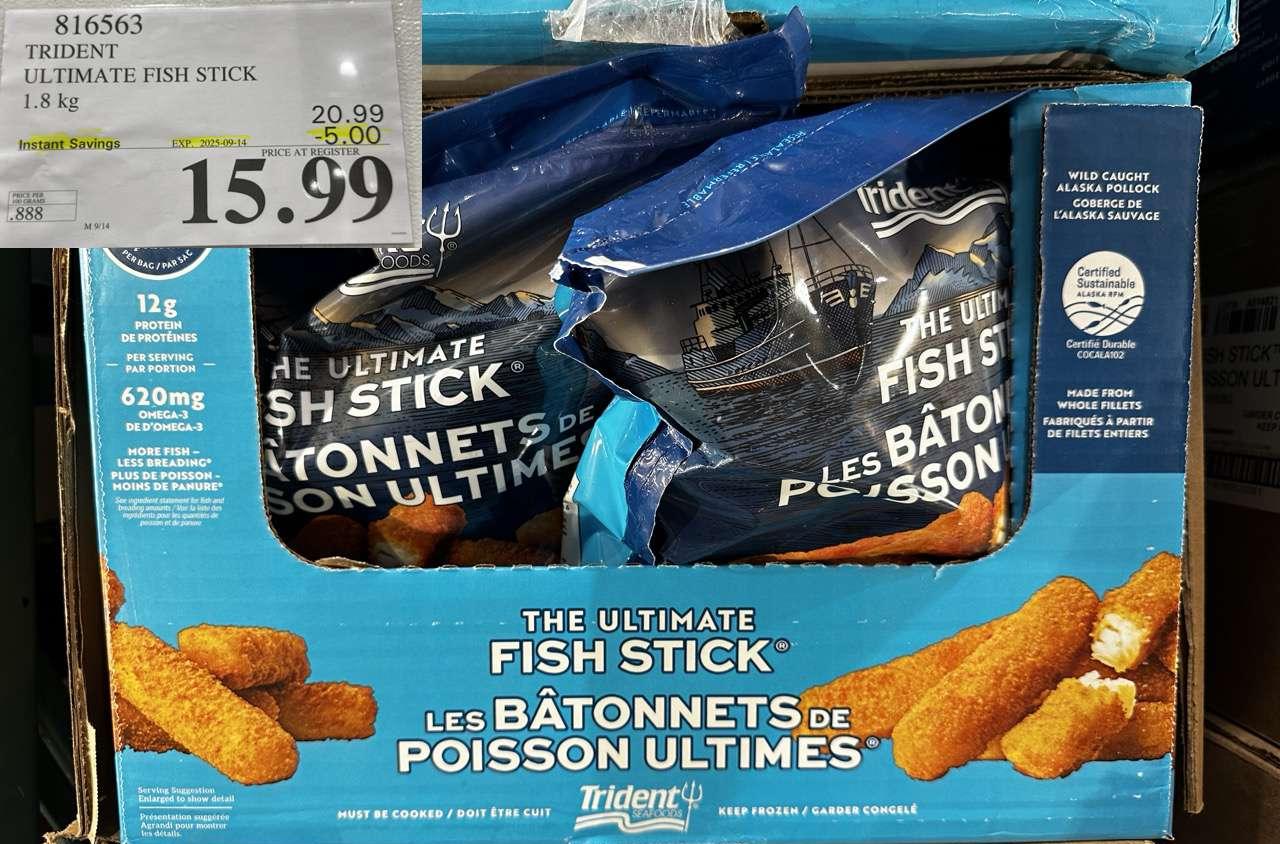 TRIDENT SEAFOODS PANKO FISH STICKS 4 LB at Costco