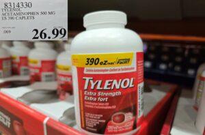 TYLENOL ACETAMINOPHEN 500MG ES 390 CAPLETS at Costco