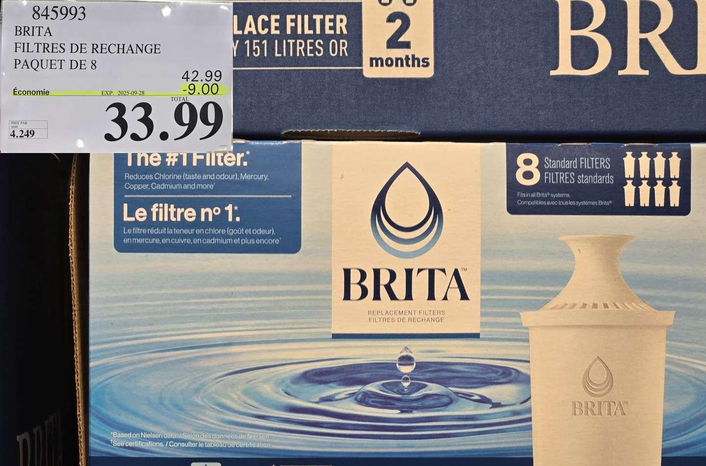 BRITA FILETRES DE RECHANGE ENSEMBLE DE 8 at Costco