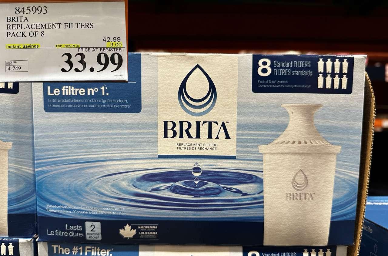 BRITA REPLACEMENT FILTERS PACK OF 8 at Costco