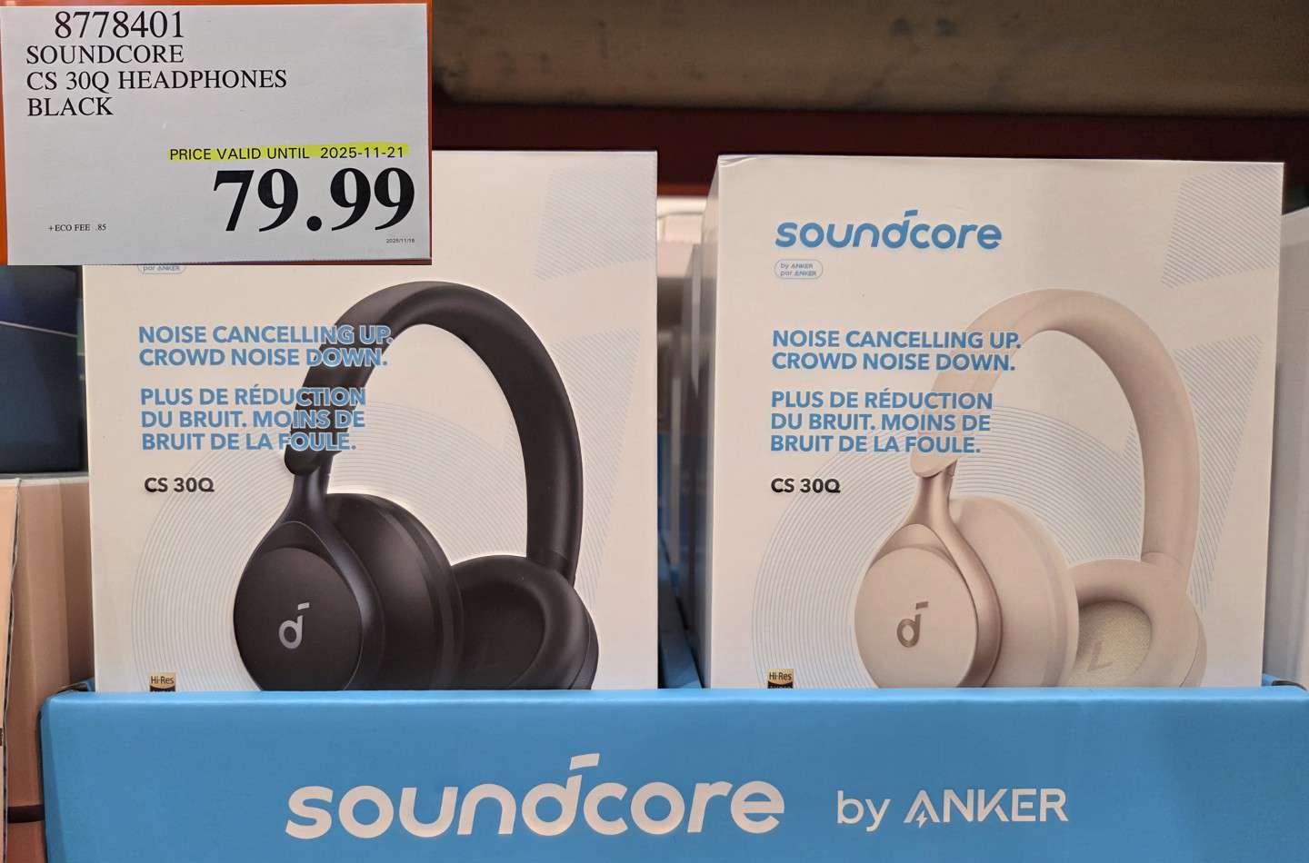 SOUNDCORE CS 30Q HEADPHONES BLACK at Costco