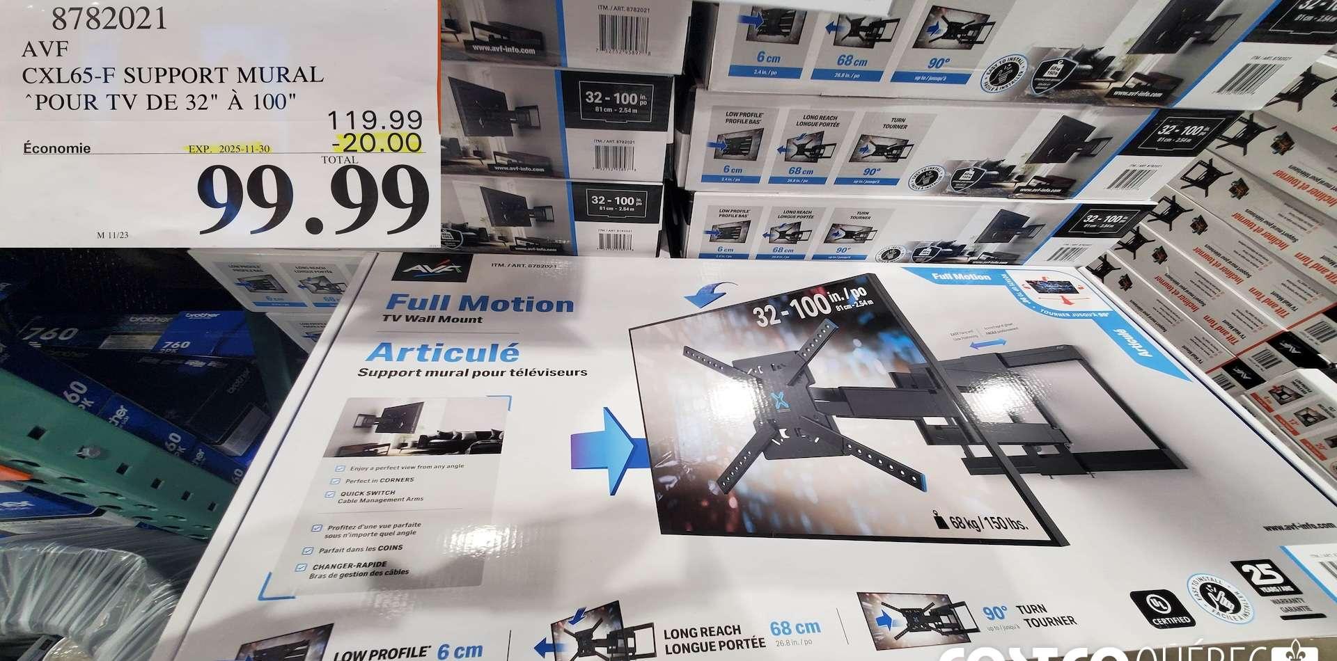 AVF CXL65-F SUPPORT MURAL ‘POUR TV DE 32" A 100" at Costco