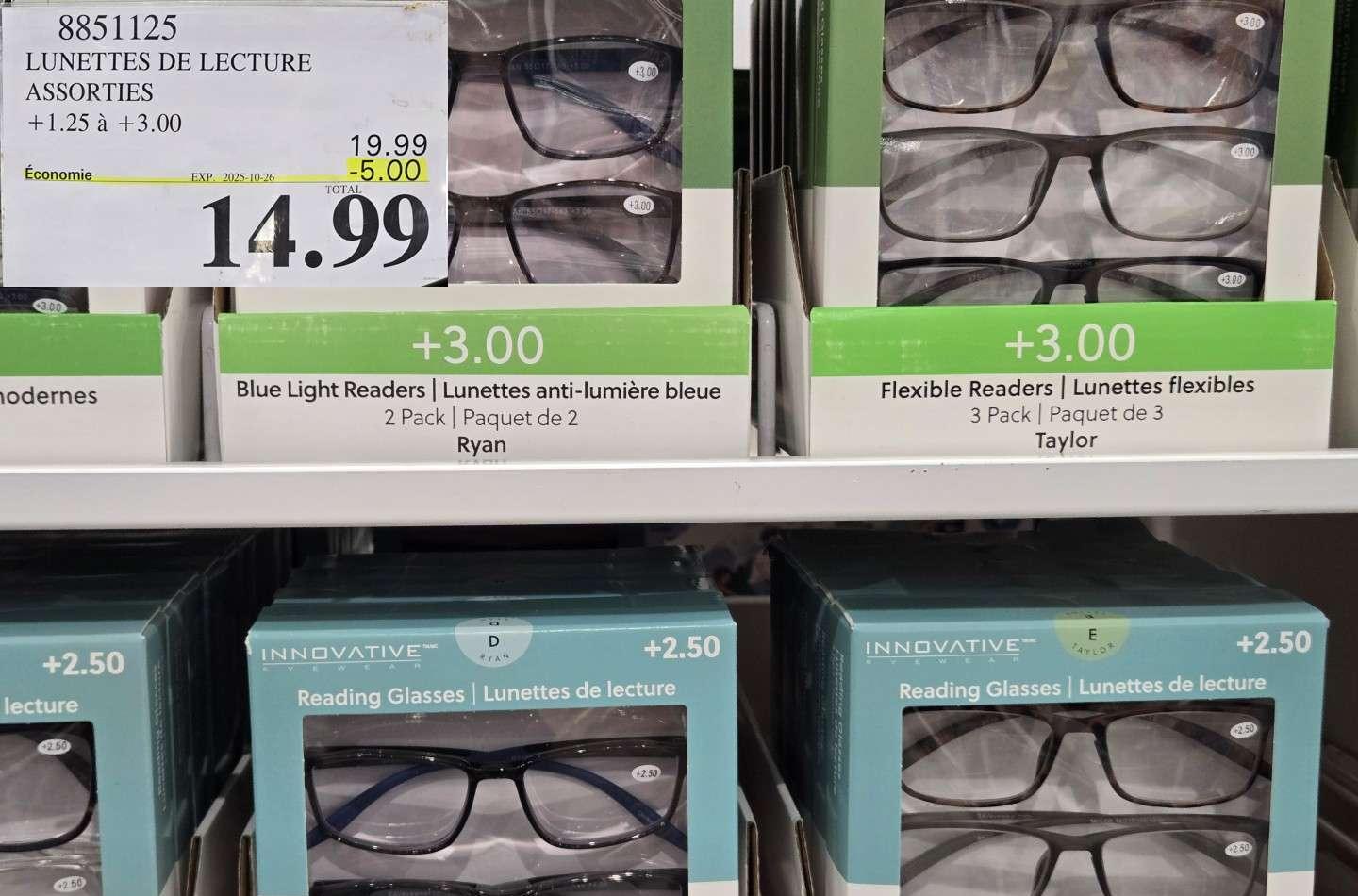 LUNETTES DE LECTURE ASSORTIS at Costco