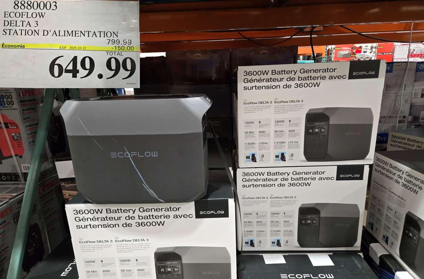 ECOFLOW DELTA 3  STATION D'ALIMENTATION at Costco