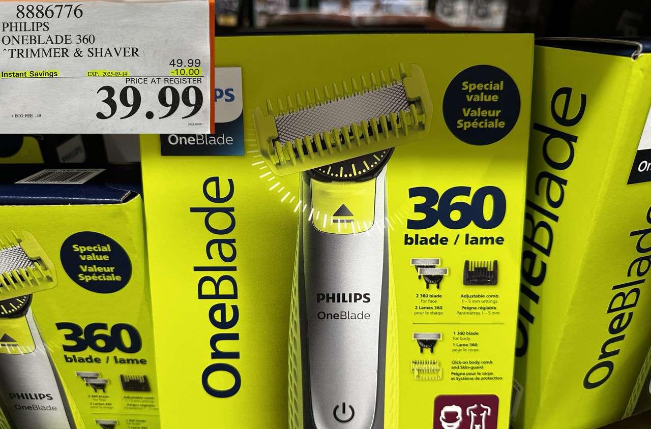 PHILIPS ONEBLADE 360 TRIMMER & SHAVER - Costco Canada deal - Save $10.00 - Health and Beauty