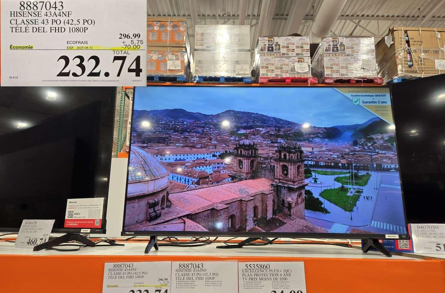 HISENSE 43A4NF CLASSE 43 PO (42,5 PO) TELE DEL FHD 1080P at Costco