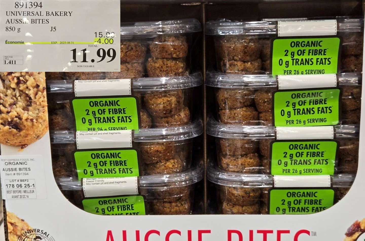 AUSSIE BITES 850 G  biologique at Costco