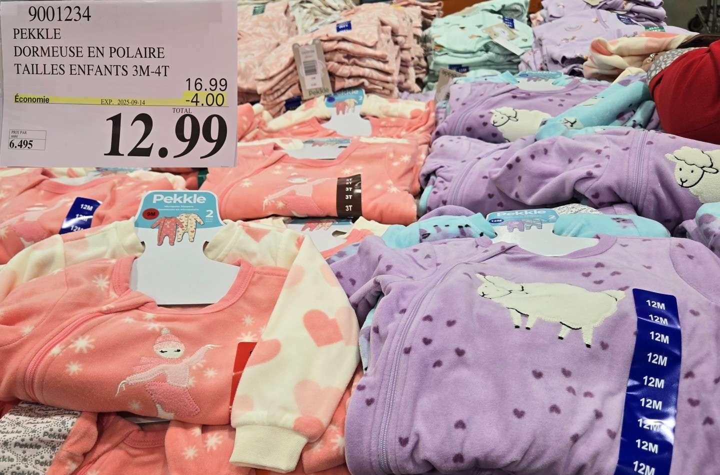 PEKKLE DORMEUSE EN POLAIRE  TAILLES ENFANTS 3M-4T at Costco