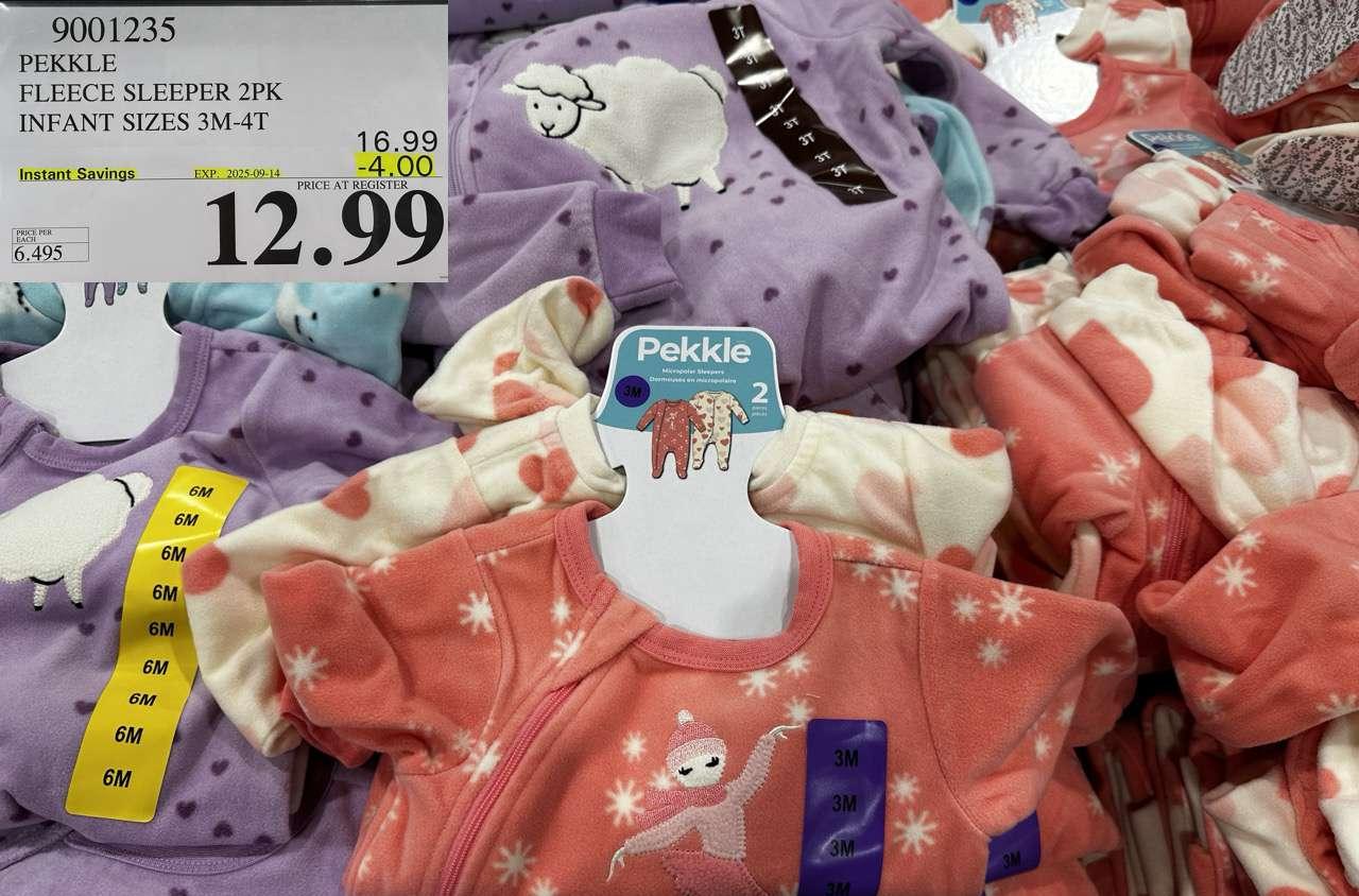 PEKKLE FLEECE SLEEPER INFANTS SIZES 3M-4T - Costco Canada deal - Save $4.00 - Other
