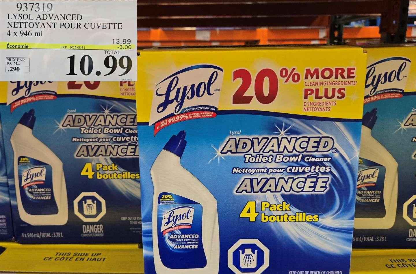 LYSOL ADVANCED    NETTOYANT POUR CUVETTE     4 x 946 ml at Costco