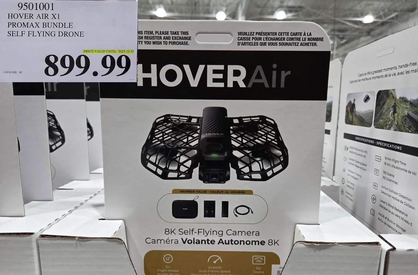 HOVERAIR X1 PROMAX 8K FLYING ACTION CAM DRONE BUNDLE - Costco Canada deal - Save $100.00 - Electronics