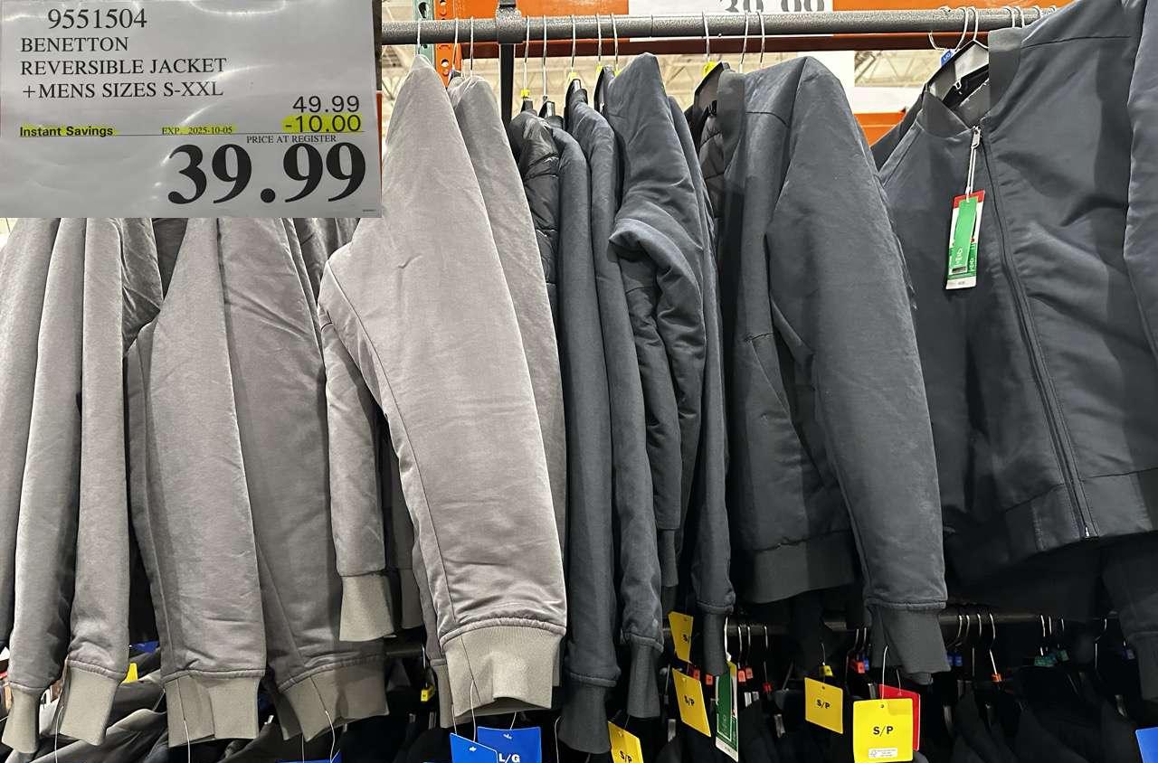BENNETON REVERSIBLE JACKET MENS SIZES S-XXL at Costco