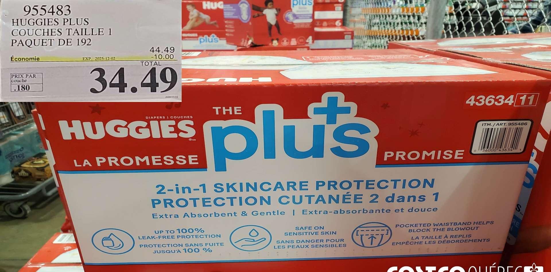 HUGGIES LITTLE SNUGGLE COUCHES TAILLE 1  Pack of 192 at Costco