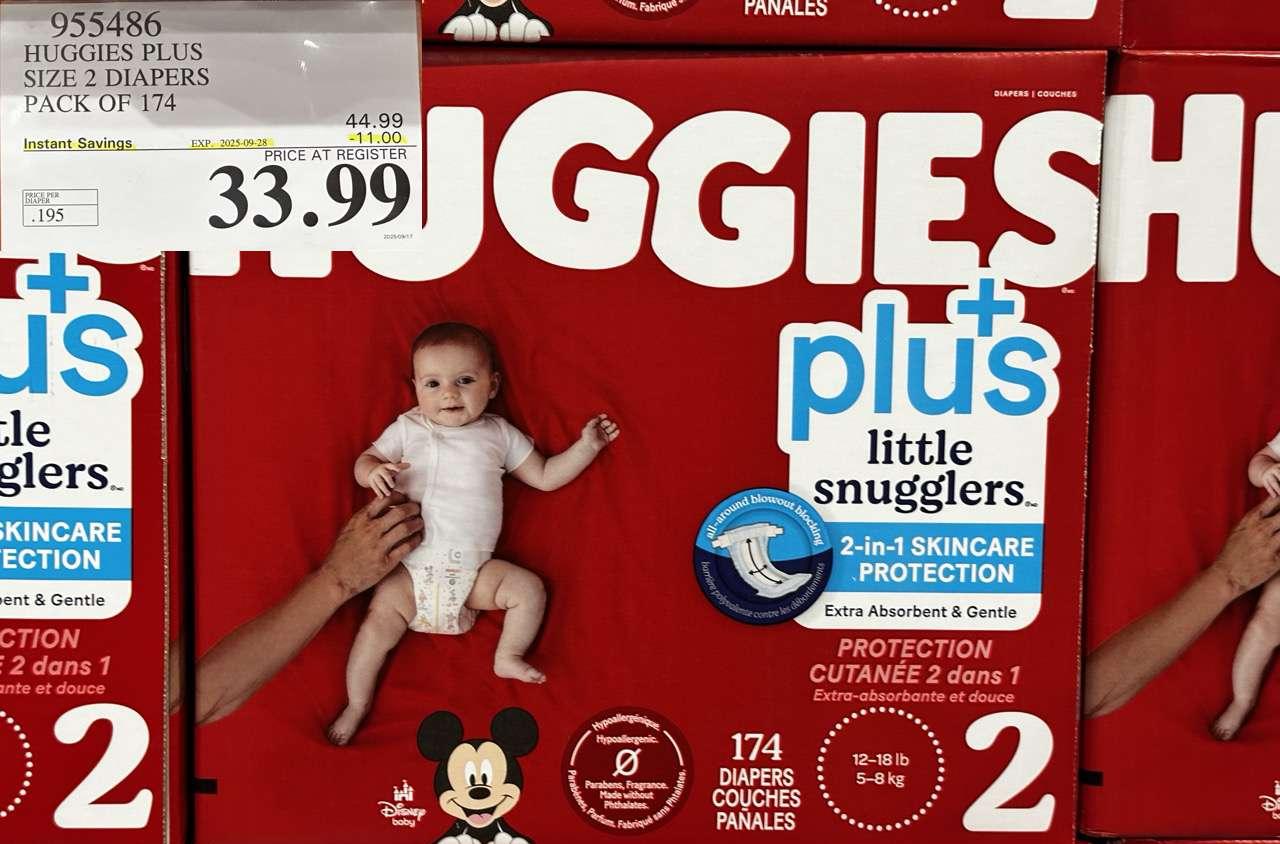 HUGGIES LITTLE SNUGGLE SIZE 2 DIAPERS PACK OF 174 at Costco