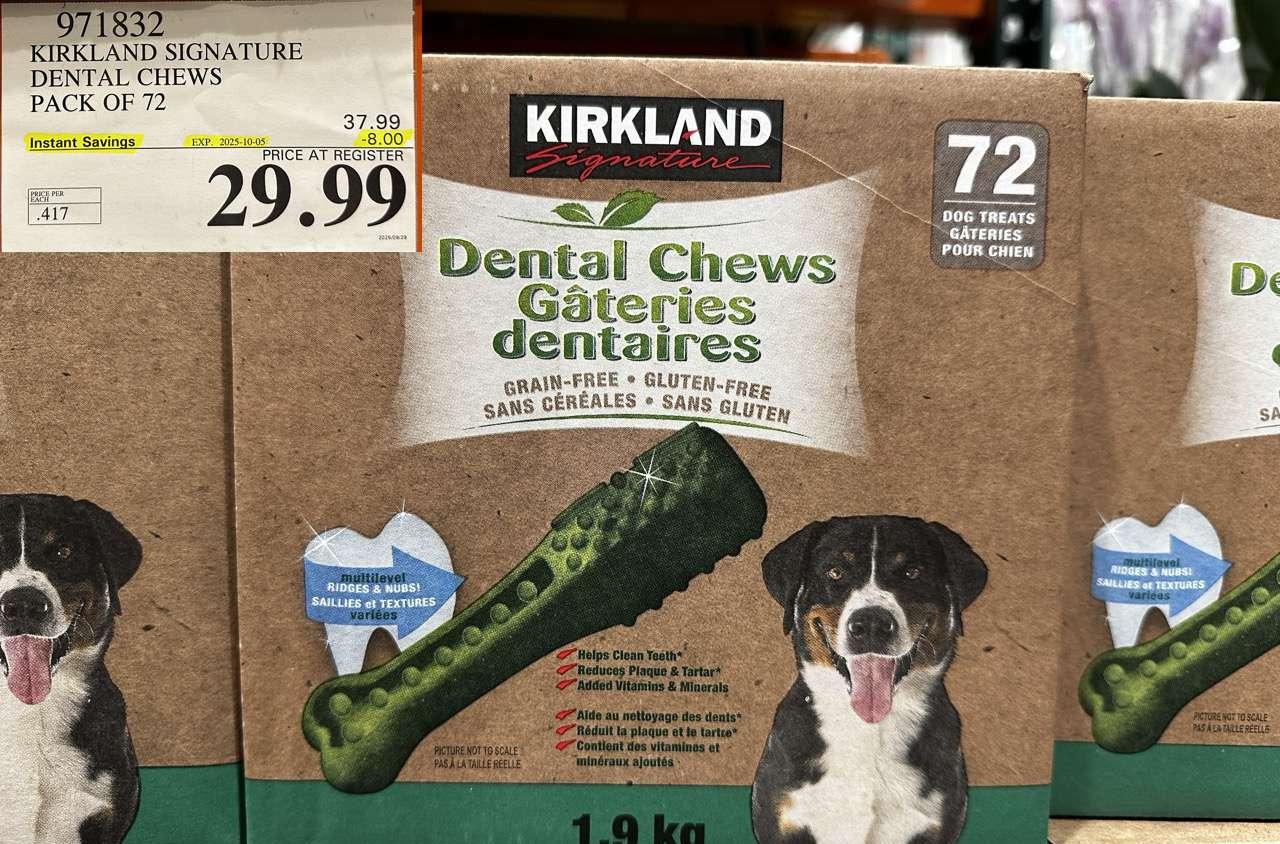 KIRKLAND SIGNATURE DENTAL CHEWS PACK OF 72 at Costco