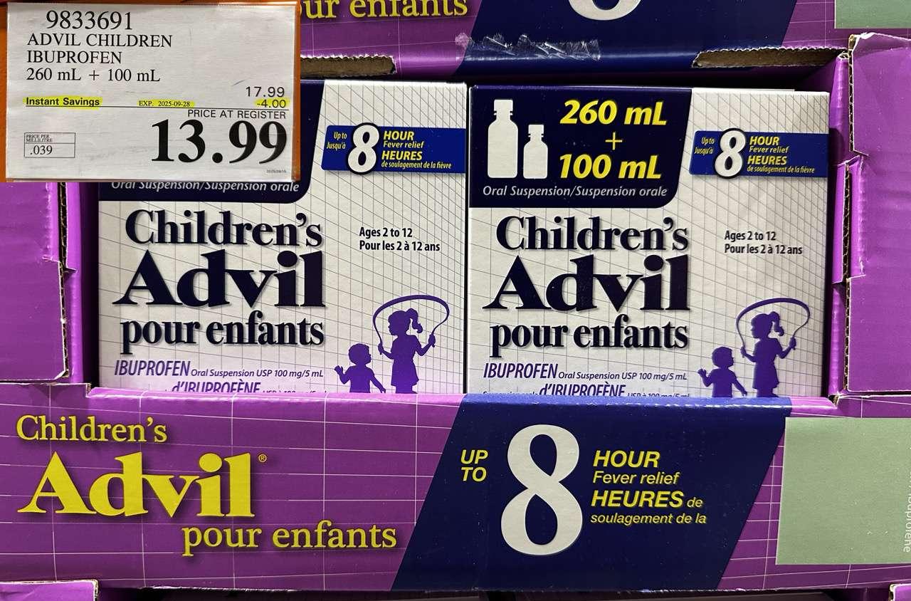 CHILDREN'S ADVIL ORAL SUSPENSION IBUPROFEN 260+100ML at Costco